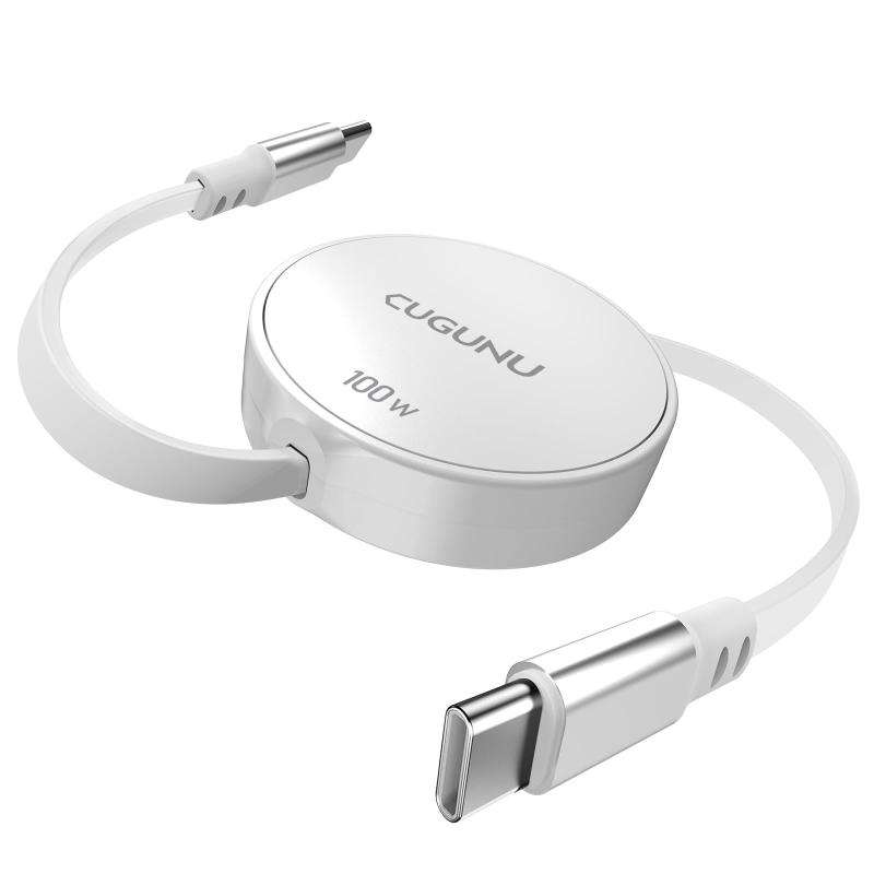 【100cm 多段調整】usb c ケーブル 巻き取り式 USB Type-C to C 充電ケーブル c 100W PD 対応 高速データ転送 軽い かたまき usb-c スマホ/PC/タブレット対応4 段階長さ調整・収納超便利：30cm/60cm/80cm/100cm の 4 段階で長さをサクッと切り替えられ、引っ張れば固定・再引っ張れば収納する設計で、デスク整理や外出持ち運びに最適な巻き取り式充電ケーブル タイプ c は、ケーブル散乱の手間を省き、日常使用のストレスを解消100W 爆速充電 + 高速データ伝送：PD 100W/5A の出力でスマホ・ノート PC・タブレットを一気にフル充電し、最大 10Gbps の高速データ伝送で 4K 動画や大容量ファイルを秒速で移動できるタイプ c ケーブル 巻き取りは、充電とデータ処理を一缆両用で効率化高耐久素材・長期使用安心：日常の引き出し・巻き取りを繰り返しても性能が安定し、ケーブル部に折れにくい高耐久素材、コネクタに強化処理を施した充電ケーブル 巻き取り式は、「壊れる前に飽きる」レベルの品質を実現（過度な力の使用はお控えください）知能チップ搭載・安全充電保障：PD3.0 規格に対応し、E-maker 知能チップで送電側・充電側デバイスの状況をリアルタイム検出し、最適な電力配分で過電流・過熱リスクを回避する type-c 巻き取りは、急速充電と機器保護を両立多機種対応・24 ヶ月付き：iPhone17/16/15 シリーズ、MacBook、iPad、Android スマホ、ノート PC など Type-C 機種全般に対応し、購入日から 24 ヶ月（故意破損除く）も付く usb c ケーブル まきとり式は、家庭・オフィス・外出の全シーンで安心使用可能