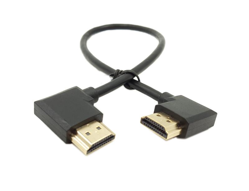 樂天商城 - SinLoon 金メッキ 高速 90度 右 HDMI オス - 左 HDMI オスアダプタケーブル イーサネット 3D オーディオリターン対応 (.0.3m R-L)