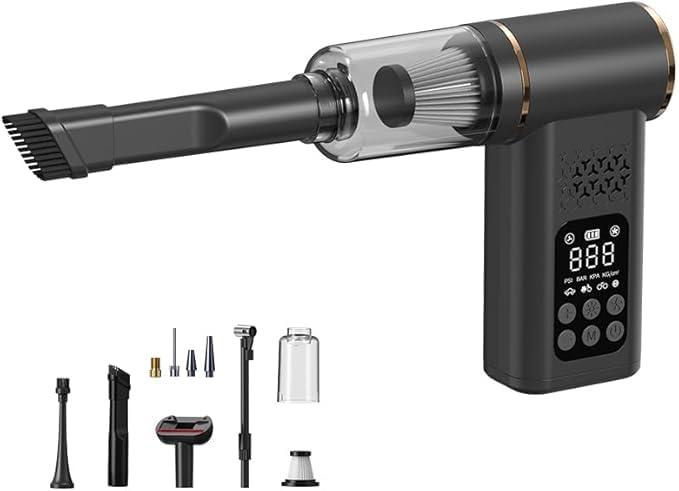 コードレス 充電式 電動空気入れ 3in1【小型掃除機+きょうりょくブロワー+エアコンプレッサー】4000mAh..