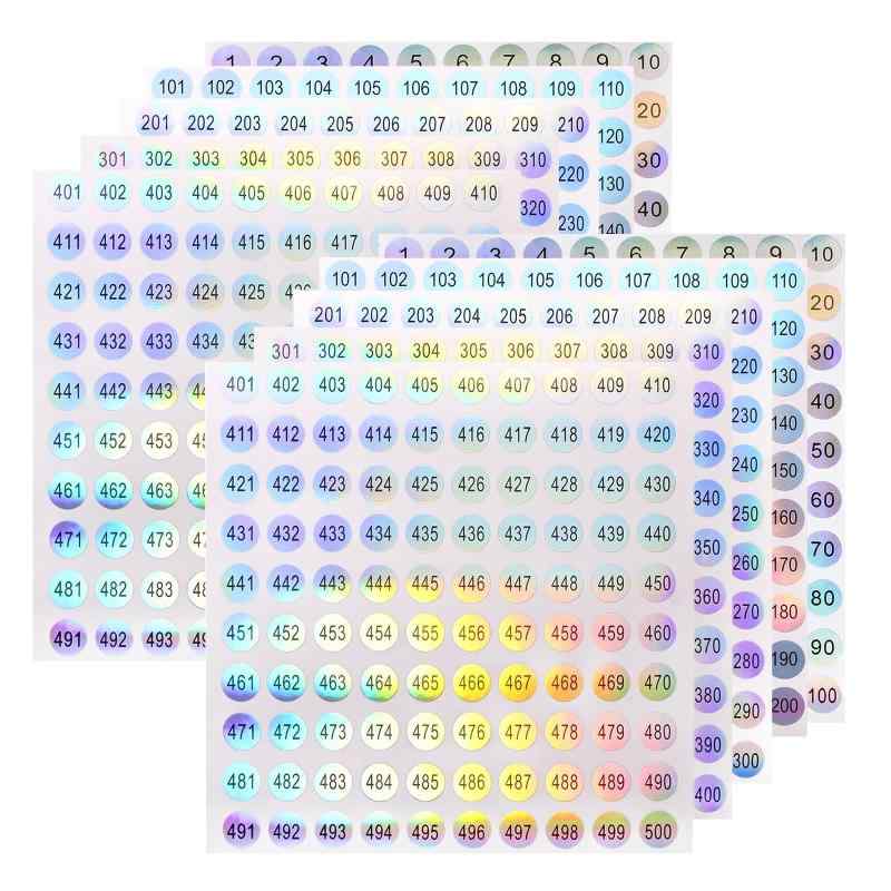 Rakuten - TVETE 番号シール 丸シール ナンバー 数字 シール【10枚入り】防水反射ステッカー ナンバーシール 丸型反射ラベル デジタルステッカー 10mm （1-100、101-200、201-300、301-400、401-500）