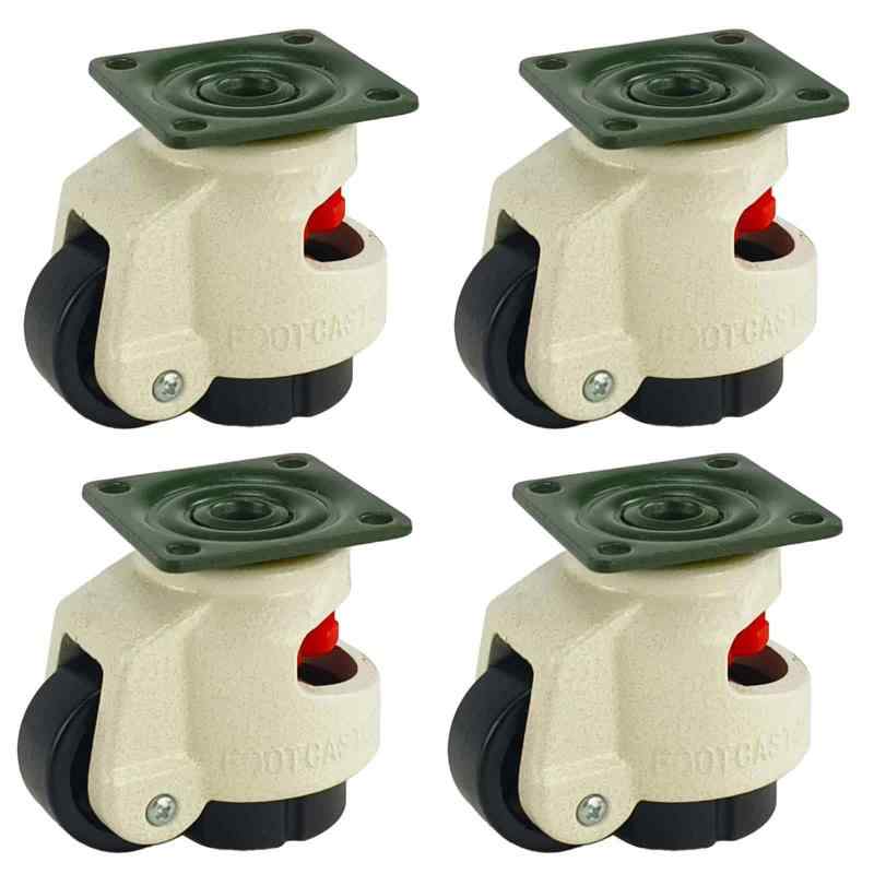 AeKeatDa 4個セット 40F レベリングキャスター、作業台用 上部プレート式レベリングホイール（収納式パッド付き）、重量家具・機械設備対応（32mm）