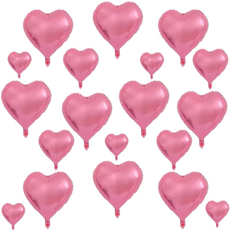 3種類 ピンク いハート型 バルーン 風船 20個 Love Heart 約45 cm/10個 約25 cm/5個 約12.5 cm/5個 誕生日、結婚式、記念日などのパーティー装飾