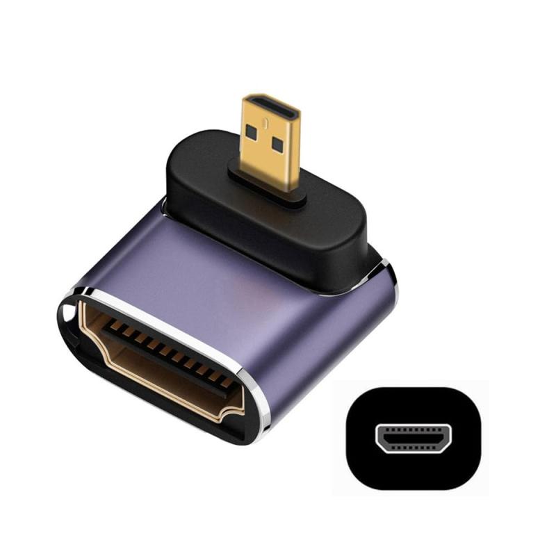 乐天商城 - xiwai 8K上角マイクロHDMIオスto HDMI 2.1メス UHD拡張 ゴールド変換アダプタ 8K 60hz HDTV対応