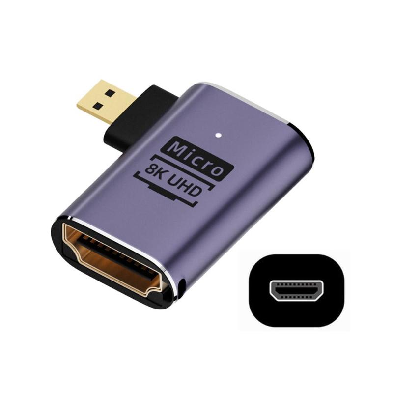 樂天商城 - xiwai 8 K左角マイクロHDMI公転HDMI 2.1マザーUHD拡張ゴールドコンバータアダプタは8 K 60 hz HDTVをサポートする
