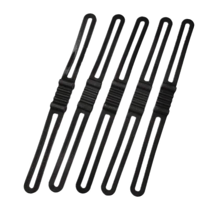 RuiChy 5個 ブラック 自転車 シリコンバンド、弾性 懐中電灯の電話ストラップ 松明 スピーカー マウントホルダー バンデージ、MTB サイクリング 自転車 フラ シュライト ネクタイリボン