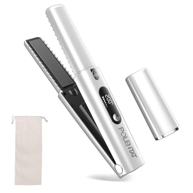 POLENTAT [電池着脱式 最新改良型] ヘアアイロン コードレス 機内持ち込み可 USB充電式 コードレスヘアアイロン ミニ ストレートアイロン 2way 3段階温度調整 MAX200℃ 急速加熱 前髪用 海外対応
