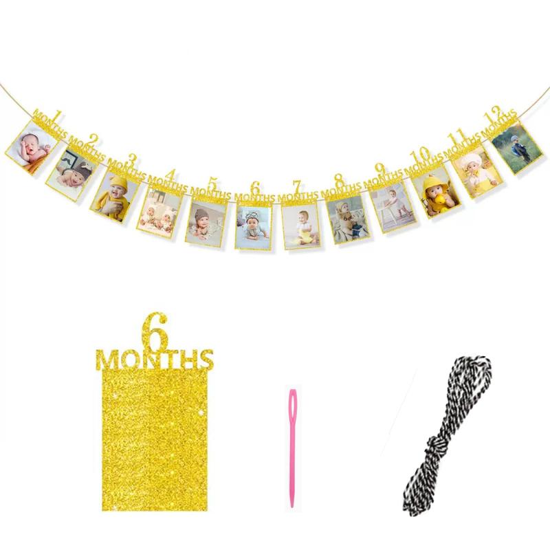 DEVENTORZ 誕生日 フォトガーランド フォトフレーム 飾り付け 12ヶ月 1歳記念 写真フレーム 壁掛け バースデーパーティー装飾 赤ちゃん 結婚式 記念日 お祝い用【精巧なサイズデザイン】1歳 記念 フォトフレームのサイズは14×27cmで、6インチの写真にぴったり。赤ちゃんの成長記録や特別な瞬間を自由に組み合わせて、パーソナライズされた記念デコレーションを作ることができます。大切な思い出を大切に保存しましょう。【安全で環境に優しい素材】誕生日 装飾は高品質な牛革紙またはカラーペーパーを使用しており、刺激臭がなく、赤ちゃんのお祝い事や家庭の装飾にも安心してお使いいただけます。【簡単取り付け＆吊り下げ】バースデーパーティー 装飾は専用のプラスチック製穴あけ針と3メートルの麻ロープが付属しており、追加の工具は不要です。誰でも簡単に写真を吊るすことができ、初めての方でもストレスなく設置可能です【多彩なスタイルでどんなシーンにも合う】記念日 お祝い デコレーションはブラウン、ゴールド、ローズゴールドの3色からお選びいただけます。牛革紙タイプは軽くレトロ感があり、カラー版はより目を引きます。誕生日会、結婚式、パーティーなど、さまざまなテーマに簡単にマッチします。【心温まるシーンに最適】フォトフレーム 壁掛けは赤ちゃんの1歳のお祝いや百日祝い、結婚式、プロポーズなど、温かい場面に最適です。写真を吊るすだけで、その場の雰囲気が一気にアップし、特別な瞬間に儀式的な意味とロマンチックな空気をプラスします。