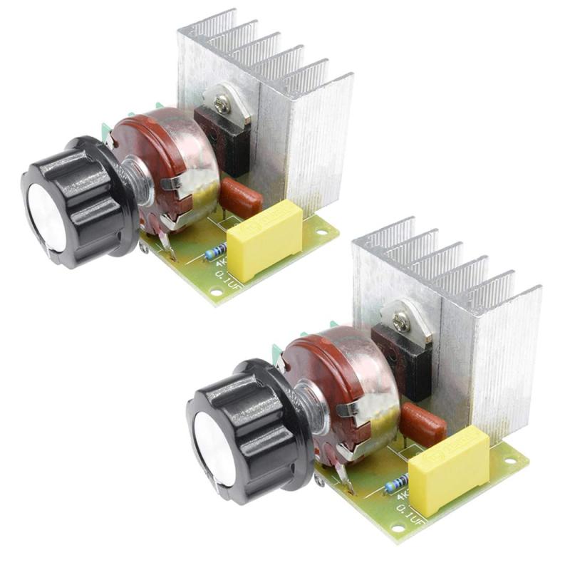 Hailege 2個セット 3800W SCRスピードコントローラーAC電圧レギュレータ調光温度シリコンコントローラースイッチAC 220V