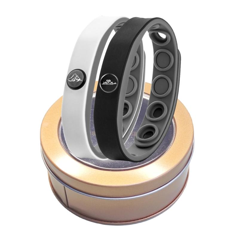 [H HARUCO] マイナスイオン 静電気除去 ブレスレット レディース メンズ ペアブレスレット シリコン サイズ調整 山 海 海誓山盟-C