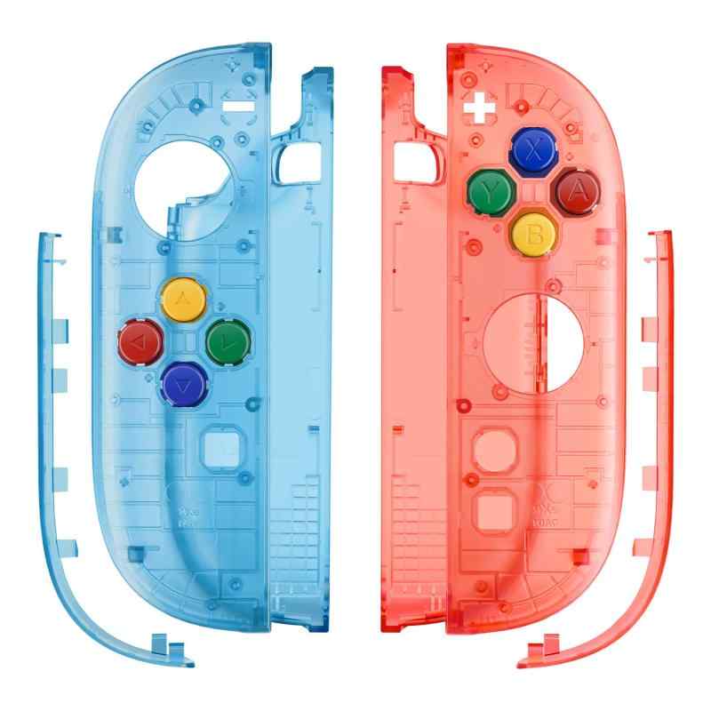 eXtremeRate JoyCon 2対応用DIY交換用シェルボタン、Nintendo Switch 2 コントローラー対応カスタムハウジングフェイスプレートケース+デコレーションストリップ+ABXY方向キー+ツール-エッセンス版（