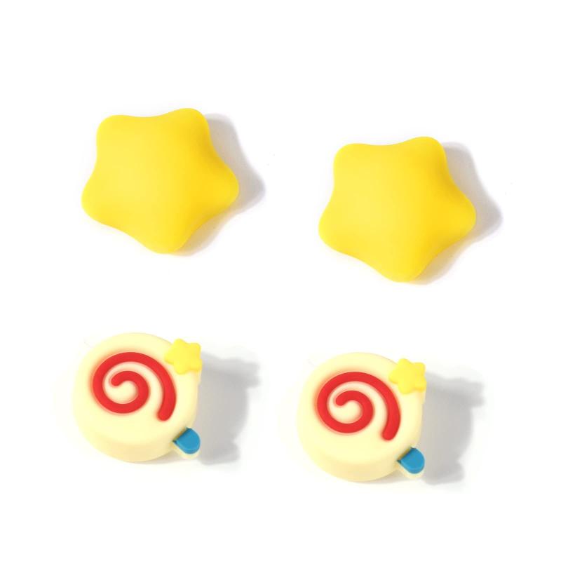DLseego switch 用のゲームコントローラー 親指グリップキャップSwitch Lite に適合するアナログスティックカバー シリコン製 保護カバー 4 個セット 可愛いデザインジョイコンスティックカバー (