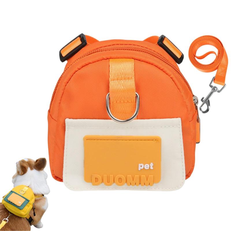 [GIIPET]犬 ハーネス リュック付き 犬用バックパック ゴミ袋を収納できます 犬用リード 犬用ハーネス 軽量 おしゃれ かわいいペットバックパック 調節可能 簡単着脱 通気性 安全 犬 訓練 散歩