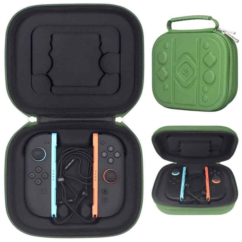 樂天商城 - sisma Joycon 2用保護ケース 耐衝撃 収納 ポーチ セミハードケース 「ストラップが装着されているJoycon2に対応」 Switch2コントローラー全体を守ります『緑』