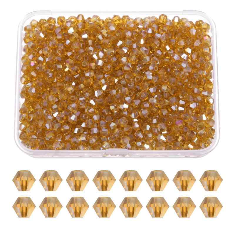 PATIKIL ガラスビーズ バイコーン カラフルビーズ 多面的 アクセサリーパーツ 収納ケース付き 手芸用品 ガラス風 ブレスレット ネックレス イヤリング DIY ハンドメイドパーツ クラフト