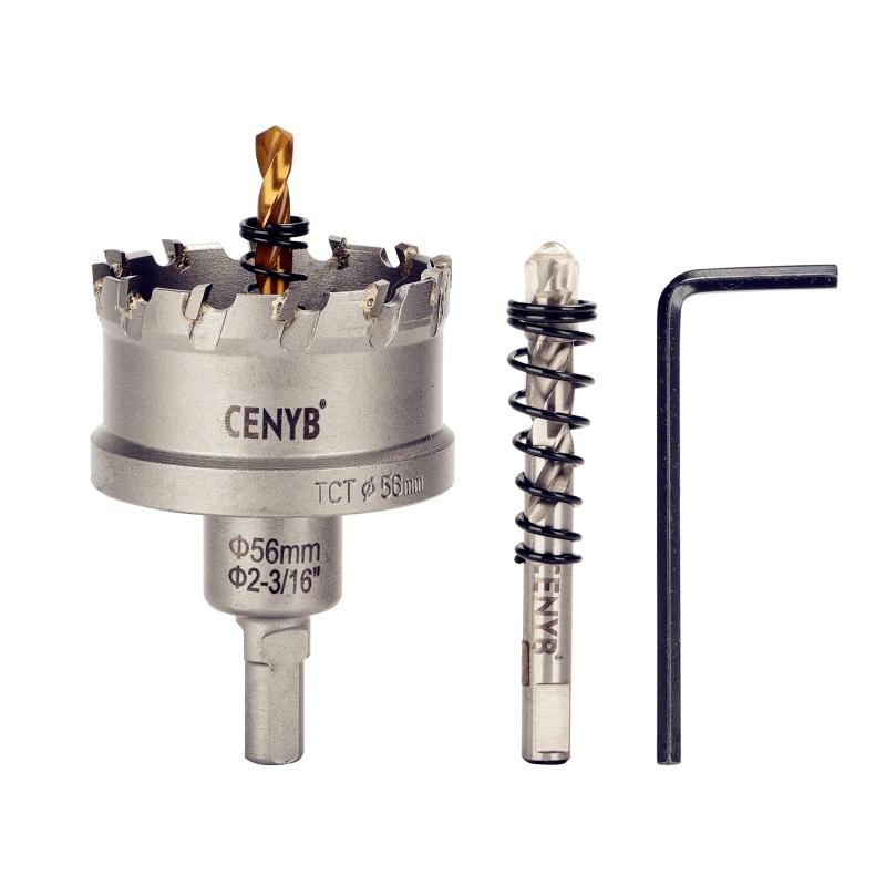 樂天商城 - CENYB 2-3/16インチ (56mm) タングステンカーバイドチップホールソー チタンメッキパイロットドリルビット2個付き 硬質金属、ステンレス鋼、鉄、アルミニウム合金、木材、プラスチック用