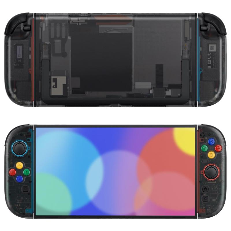 eXtremeRate Nintendo Switch 2対応用DIY交換シェルボタン、Joycon 2対応カスタムコンソール背面プレート＋コントローラーフェイスプレート デコレーションストリップ ABXY 方向キー付き エッセンス版