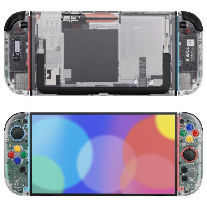 eXtremeRate Nintendo Switch 2対応用DIY交換シェルボタン、Joycon 2対応カスタムコンソール背面プレート＋コントローラーフェイスプレート デコレーションストリップ ABXY 方向キー付き エッセンス版