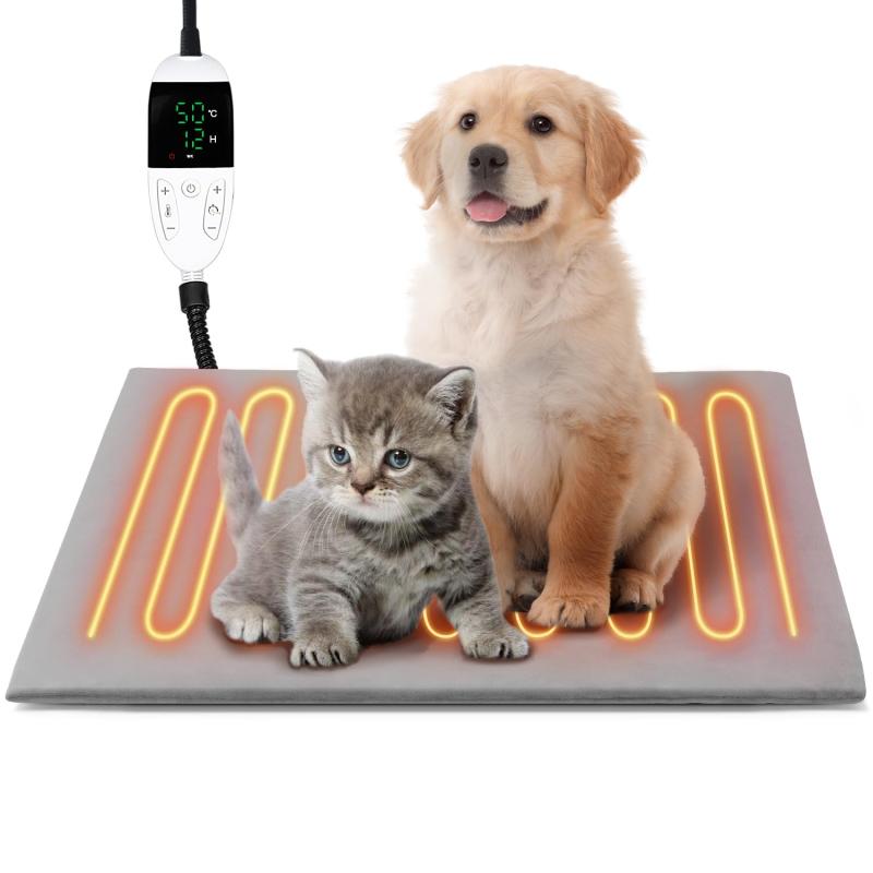 Moon River ペット用ホットカーペット ペット用ヒーター 12段階タイマー設定 7段階温度調節 噛み防止ケーブル 防水 電気マット 犬 猫 防寒対策 暖房器具 過熱防止 省エネ ヒーターマット 洗え