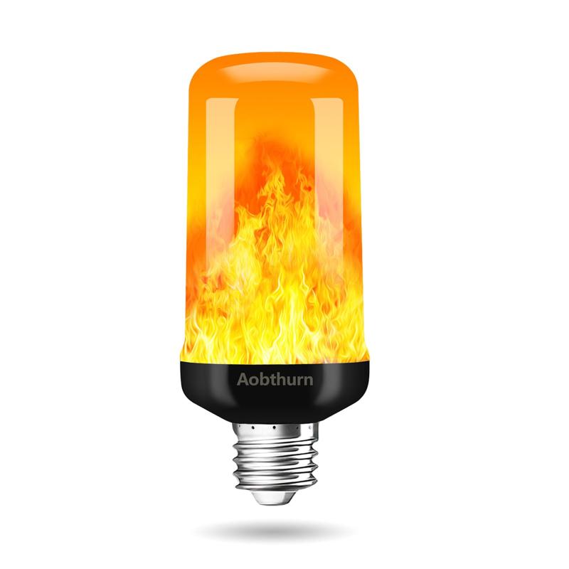aobthurn炎電球、LED炎効果電球、E26口金、4モード点滅電球、休日のインテリア選び