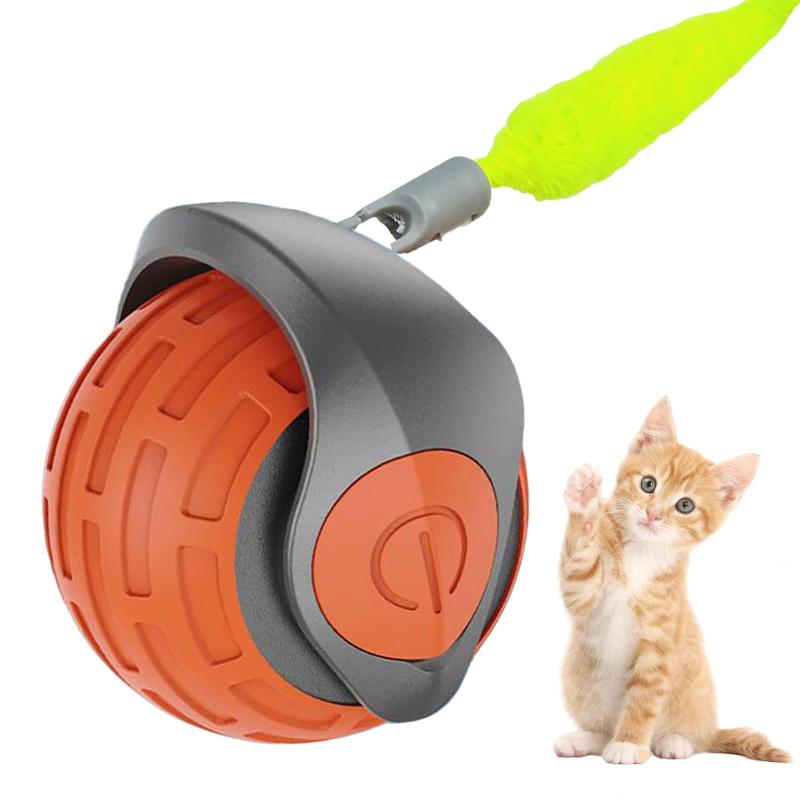 Niboow 猫 おもちゃ 猫ボール 動くボール 自動 室内猫用 USB 充電付き自動 360度回転ローリングボール 高速/低速 通常モード/スマート..