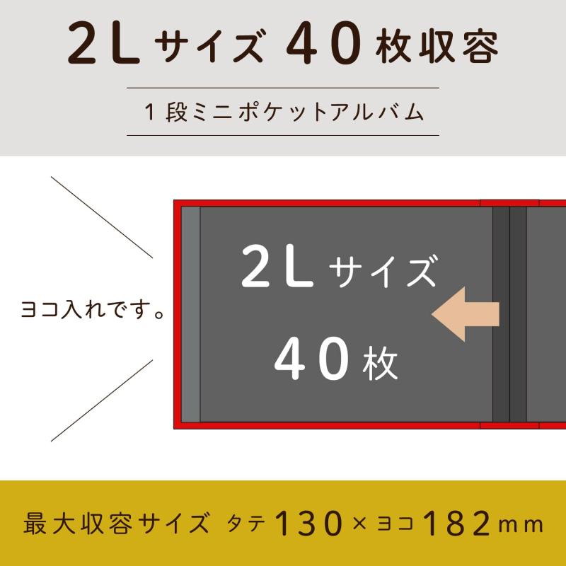 セキセイ(Sekisei) アルバム ポケット ハーパーハウス レミニッセンス ミニポケットアルバム 2Lサイズ 40枚収容 2L 21~50枚 布 イエロー XP-40G