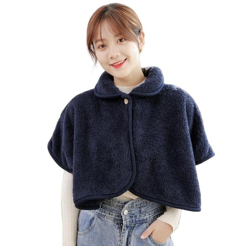 [YAYUPLUS] 肩当て レディース ポンチョ ケープ 暖かい ルームウェア ポア ふわふわ もこもこ 部屋着 前開き ゆったり あったか ブランケット 肩掛け 肩 着るブランケット あたためサポーター