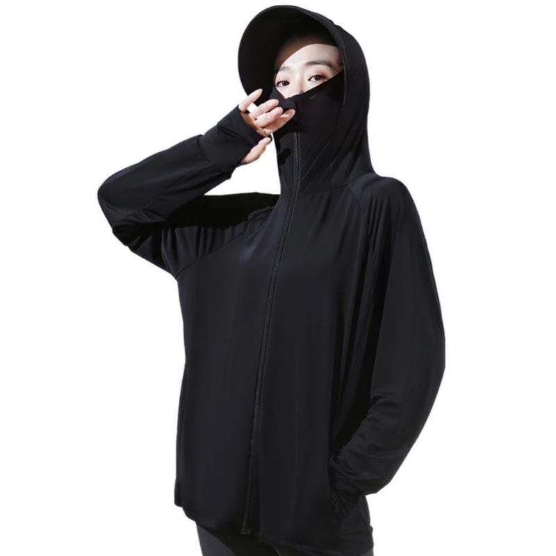 乐天商城 - [DMFU] ラッシュガード レディース UVカット99.9％ UPF50+ 日焼け防止 体型カバー 長袖 冷感 大きいサイズ パーカー 水着 フード付き 涼しい 360°紫外線対策 軽量 通気性 速乾 夏服 アウター アウ