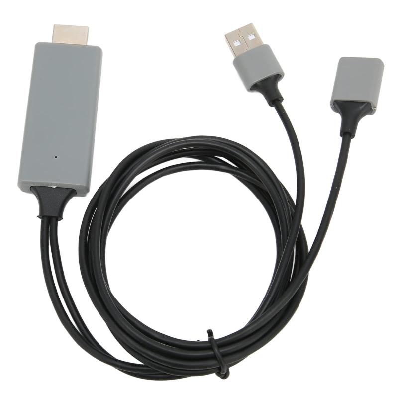 スマートフォンからHDMIへのプロジェクターケーブル、1080P電話からテレビへのミラーリングアダプター、電話からテレビへの接続ケーブル、Android、IOS、iPhone用(黒)