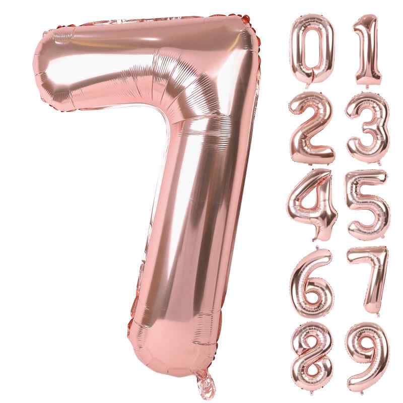 乐天商城 - Lausatek バルーン アルミ風船 数字7 ナンバー 40インチ 大きい 誕生日 ハッピーバースデー 飾り付け 記念日 パーティー 約90cm ローズゴールド