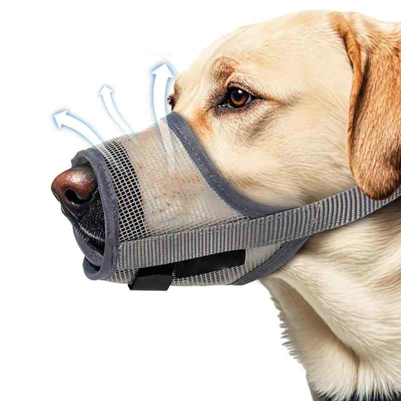 犬 口輪 犬用マズル 通気 メッシュマスク セーフティマスク 犬用マズル ペット用品 無駄吠え防止 家具噛み防止 家具破壊防止 犬の口を保護する 中型犬 サイズ調整可能