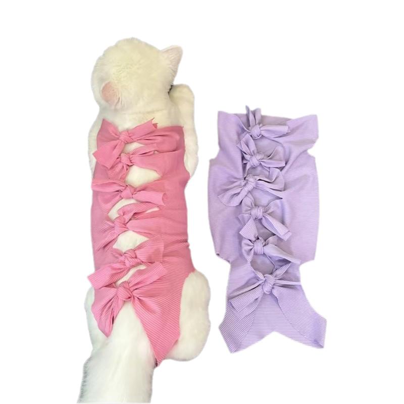 術後服 猫用 ペット術後ウェア 2点セット 雌 女の子 かわいい 保護服 術後ウェア 猫の服 ネコ 春夏服 ..