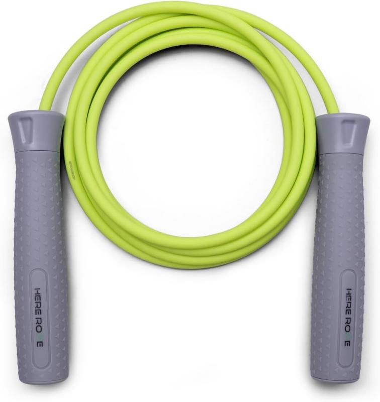 Hererope 初心者用加重縄跳び - 6mm スチールケーブル 絡まない縄跳び ボールベアリング付き 快適なグリップ 男女兼用 有酸素運動ボクシング クロスフィット スピードトレーニング &amp; 全身ト