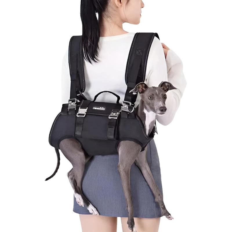 [GIIPET]犬介護ハーネス 小型犬用リフトハーネス 犬猫兼用 抱っこ紐 横型全身犬用バックパック 通気性 前足 後ろ足 補助 調節可能 ペットスリング バッグ 飛び出し防止 防災 ストラップ 障害