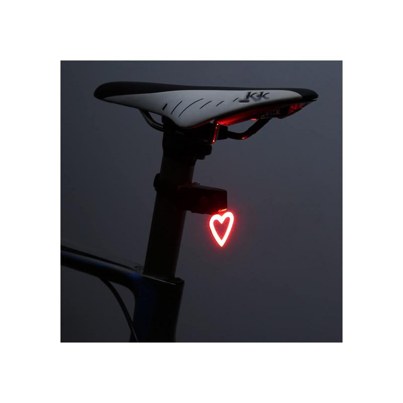 自転車ライト 自転車 テールライト ロードバイク ライト セーフティライト USB充電式 防水 10ルーメン ハイキング サイクリング 通勤 通学 ハート(4.0)