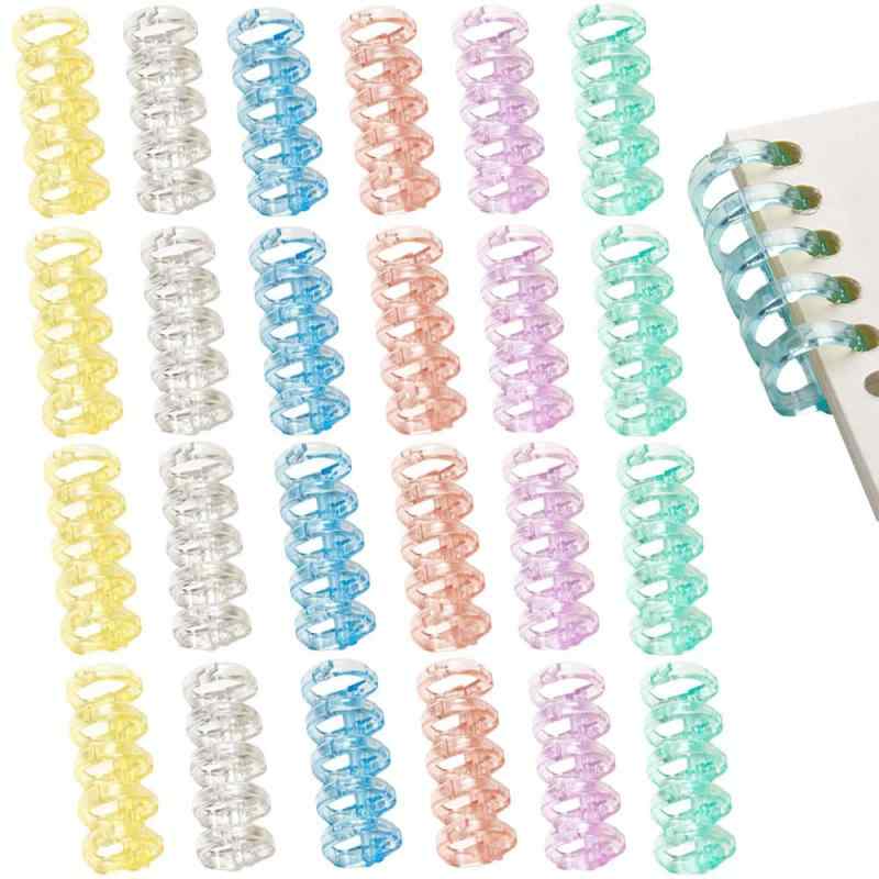 樂天商城 - ESJNNK バインダーリング 24個セット 5穴 リーフバインダーリング 6色入 穴径15mm ブックリング 取り外し可能 A4 A5 B5製本用とじ具 ファイル本製作 単語帳 手帳 カレンダー 資料保存 ファイル整