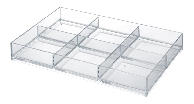 ライクイット (like-it) 収納ケースシステムトレーA5(6分割) 約幅15.4x奥23x高3cmクリア日本製LM-T21