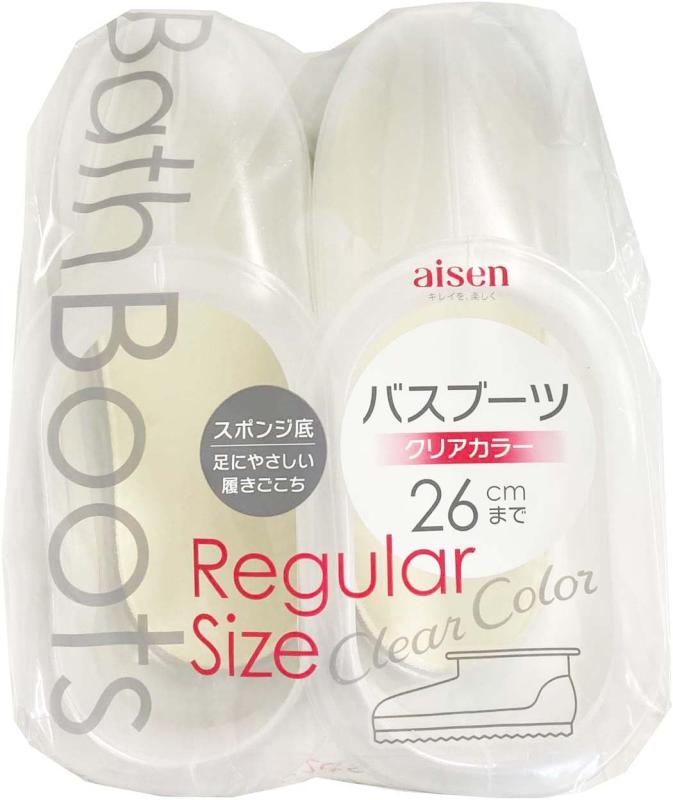 アイセン バスブーツ レギュラー クリアホワイト 滑りにくい やさしい履き心地 26cm BB062