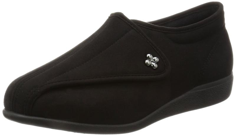 [カイホシュギ] 介護シューズ 軽量 転倒予防 リハビリ 幅広3E KHS L011 レディース ブラック 25.0 cm 3Eプラットフォームの高さ:1.5cm