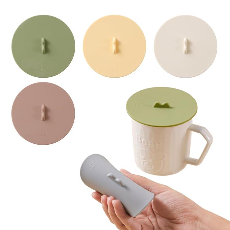 Rakuten - カップカバー マグカップ 蓋 シリコン 再利用可能 食洗機対応 耐熱 防塵 防滑 耐冷 防塵 おしゃれ かわいい 密閉漏れ防止 コーヒー、紅茶、ミルク用飲料マグ蓋 (4色セット)