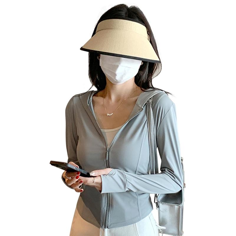 Rakuten - [Pawinpaw] ラッシュガード レディース パーカー 長袖 UVカット 日焼け対策【UPF50+UVカット・接触冷感・通気速乾・ストレッチ】水着 ラッシュパーカー 夏 薄手 夏服 海 アウター フード付 紫外