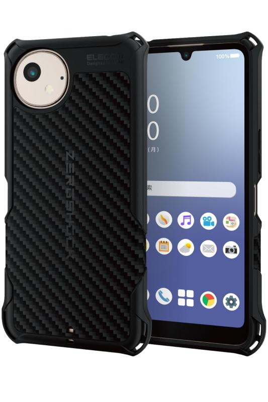 乐天商城 - エレコム AQUOS wish4 (SH-52E / SHG13) ケース カバー 耐衝撃 衝撃吸収 ZEROSHOCK 4つ角ダンパー ハイブリッド TPU ハニカム構造 グリップテクスチャー ストラップホール付き カメラ保護 エアークッシ