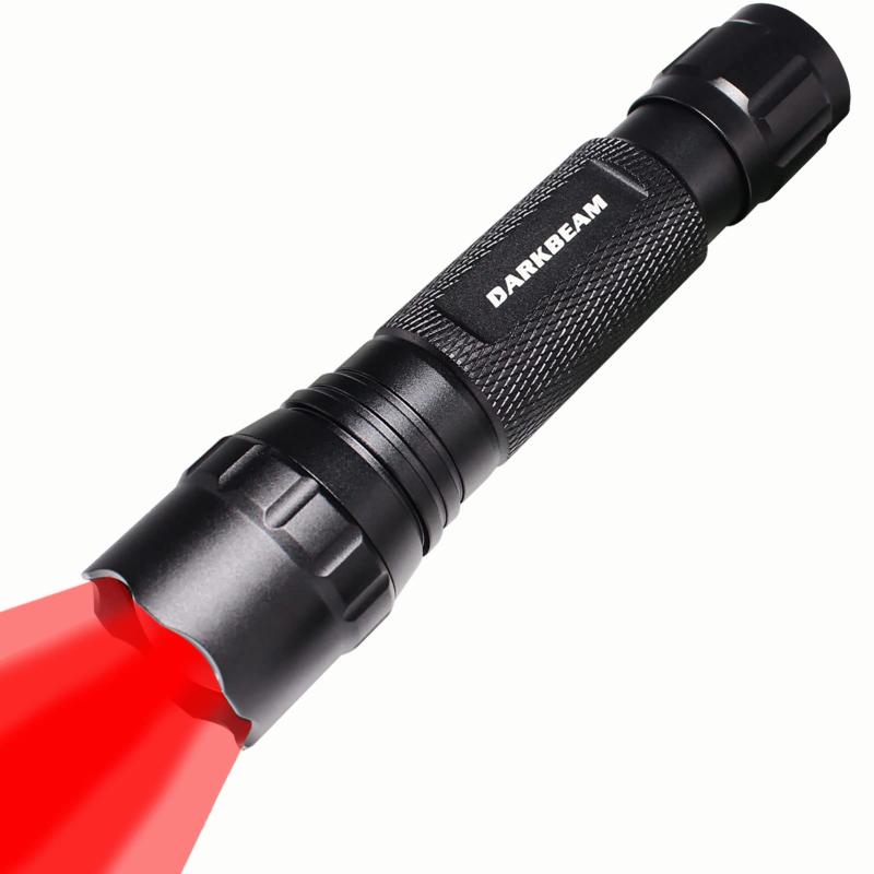 DARKBEAM レッドライト 赤色 LED 懐中電灯 タクティカル USB 充電式 焦点調整可能 フラッド/スポット ポータブル ハンドヘルド レッドライト ナイトハンティング キャンプ 観察 釣り 天文学 救助