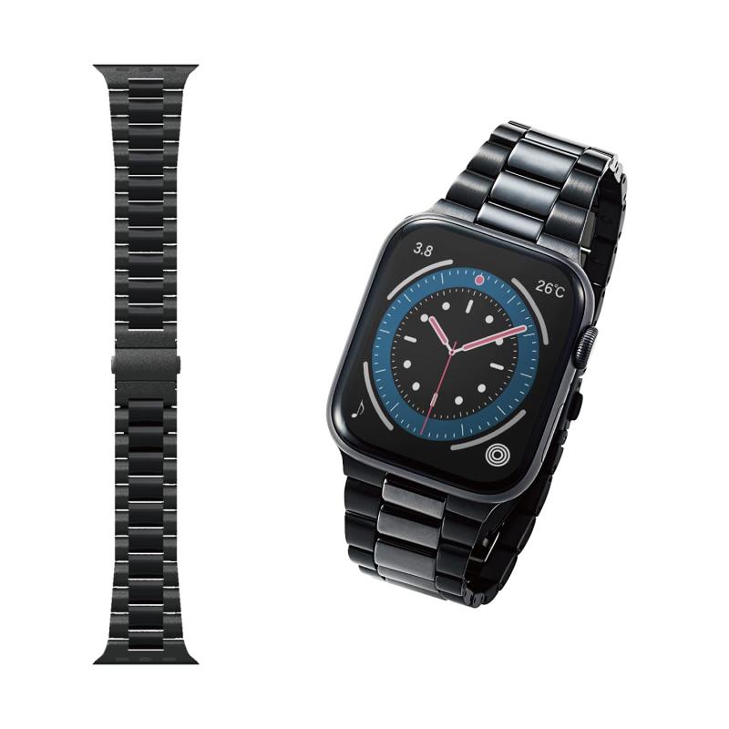 Rakuten - エレコム Apple Watch (アップルウォッチ) バンド 49mm 45mm 44mm 42mm [Apple Watch Ultra 3 2, 11 10 9 8 7 SE2 SE 6 5 4 3 2 1 対応] ステンレス セラミック 3連タイ