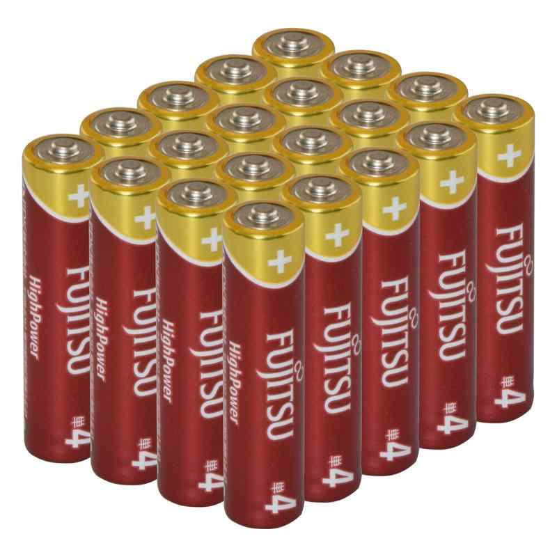 【日本製】 ファイン 富士通 アルカリ 乾電池 災害救助用品 単4形 1.5V FUJITSU BATTERIES 長期保存 （20本入）LR03FH20P