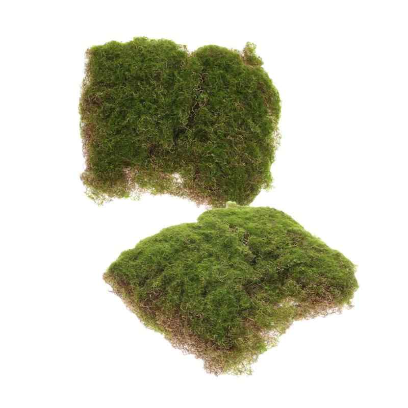 ORFOFE 2個セット 人工芝生 フェイクモスシート 10×9.8インチ 砂テーブルや庭のdiy装飾用 リアルグリーンマット 長期間鮮やかで細部再現