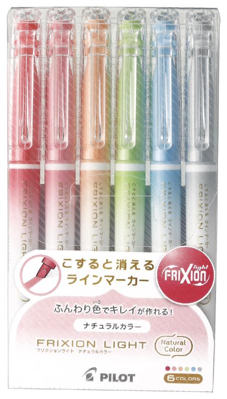 Rakuten - PILOT 蛍光ペン フリクションライト 3.3mm ナチュラルカラー 6色セット SFL60SL6CN