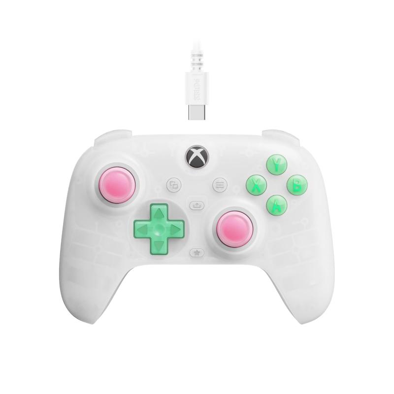 Rakuten - 8BitDo Ultimateミニの Xbox 用有線コントローラー、RGB ライティング ファイヤー リング、ホール効果ジョイスティックとトリガー付き、Xbox シリーズ X|S、Xbox One、Windows 10/11 用 - 正式ライセンス(