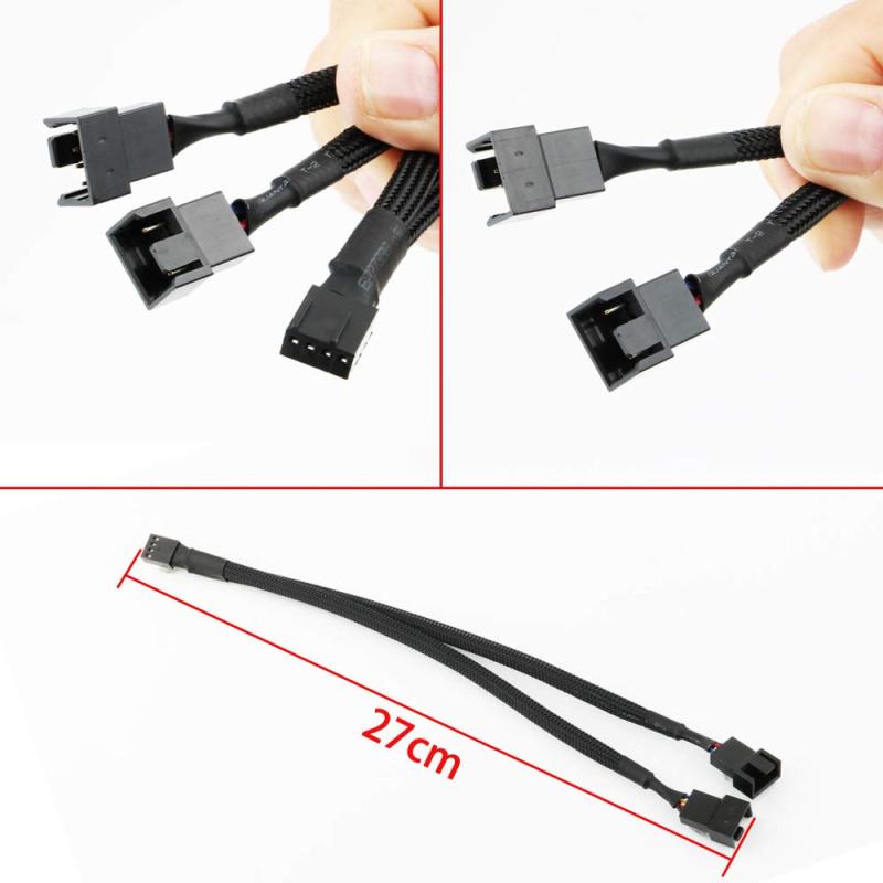 CESFONJER [4本セット]PC ケース マザーボード 4ピン と 3ピン ファン PWMファンケーブル1〜2コンバータ、PWMスプリッタケーブルYスプリッタ、[4本セット]パック4ピンPWMファン延長ケーブルコネク