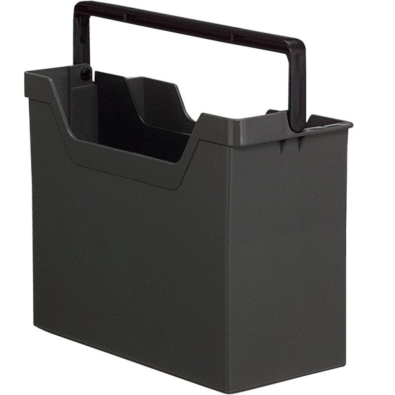 コクヨ ファイルボックス-RP A4 グレー フ-RP980DM【寸法】153×348×260mm【サイズ】A4【材質】本体/R-PP、ハンドル・仕切板/R-ABS【色】ダークグレーハンドル付きで持ち運びが便利なファイルボックスです。書類の分類に便利な可動式仕切板付きです。整理分類に便利なインデックスポケット付きです。