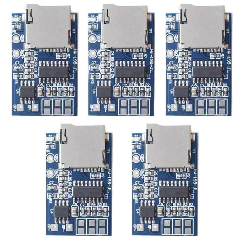 Youmile 5個 TFカードMP3デコーダーボード2Wアンプモジュール3.7V / 5V電源サポートラジオオーディオモード